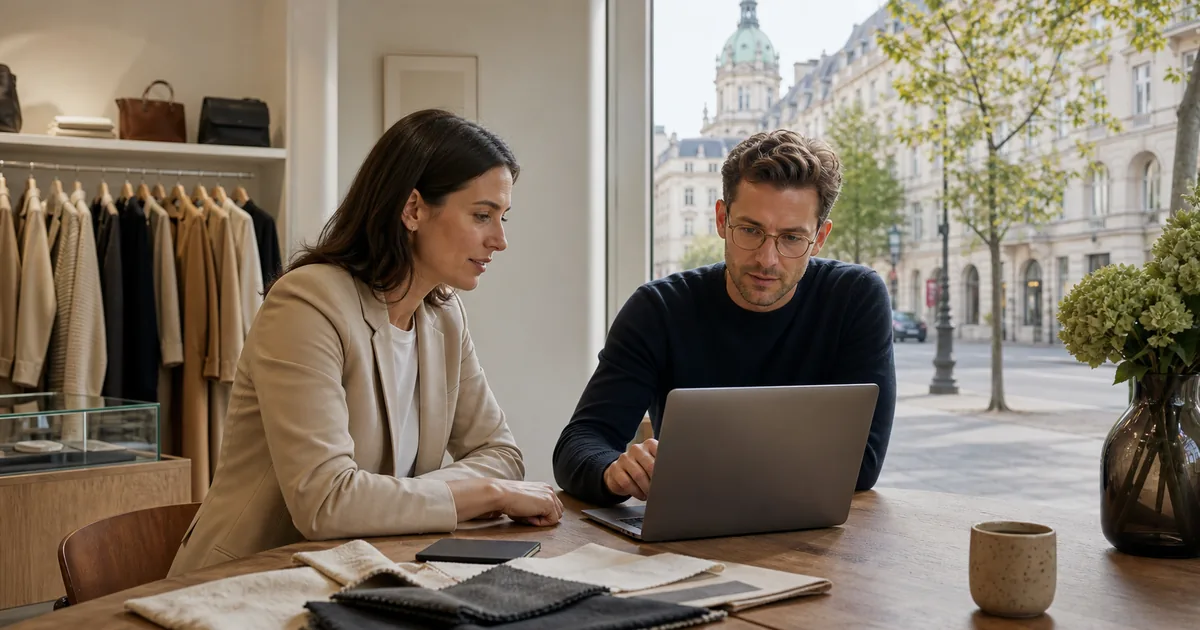 Webdesigner und Boutique-Inhaberin optimieren einen Online-Auftritt in Charlottenburg-Wilmersdorf