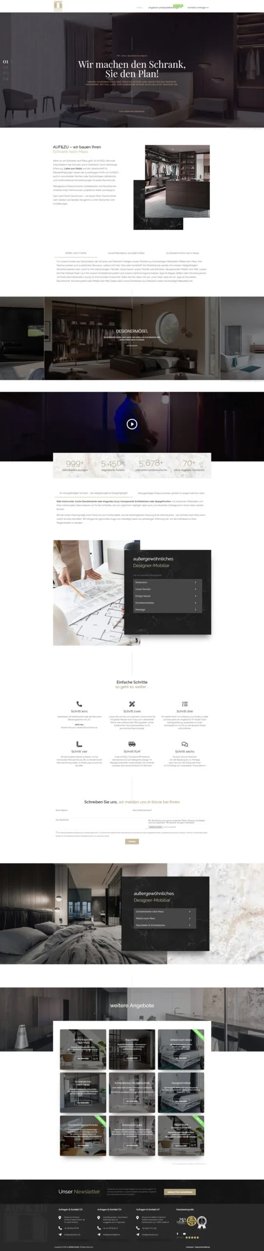 Auf und Zu: Website Startseite