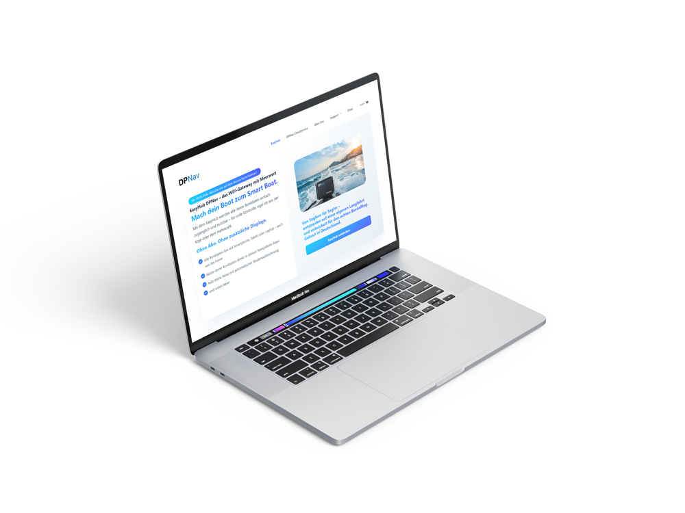 DPNav: Website dpnav.de auf MacBook Pro