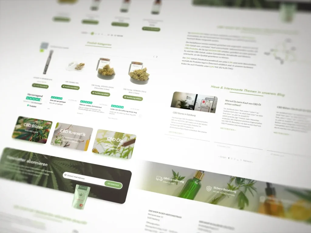 nooon cbd, Produktseite