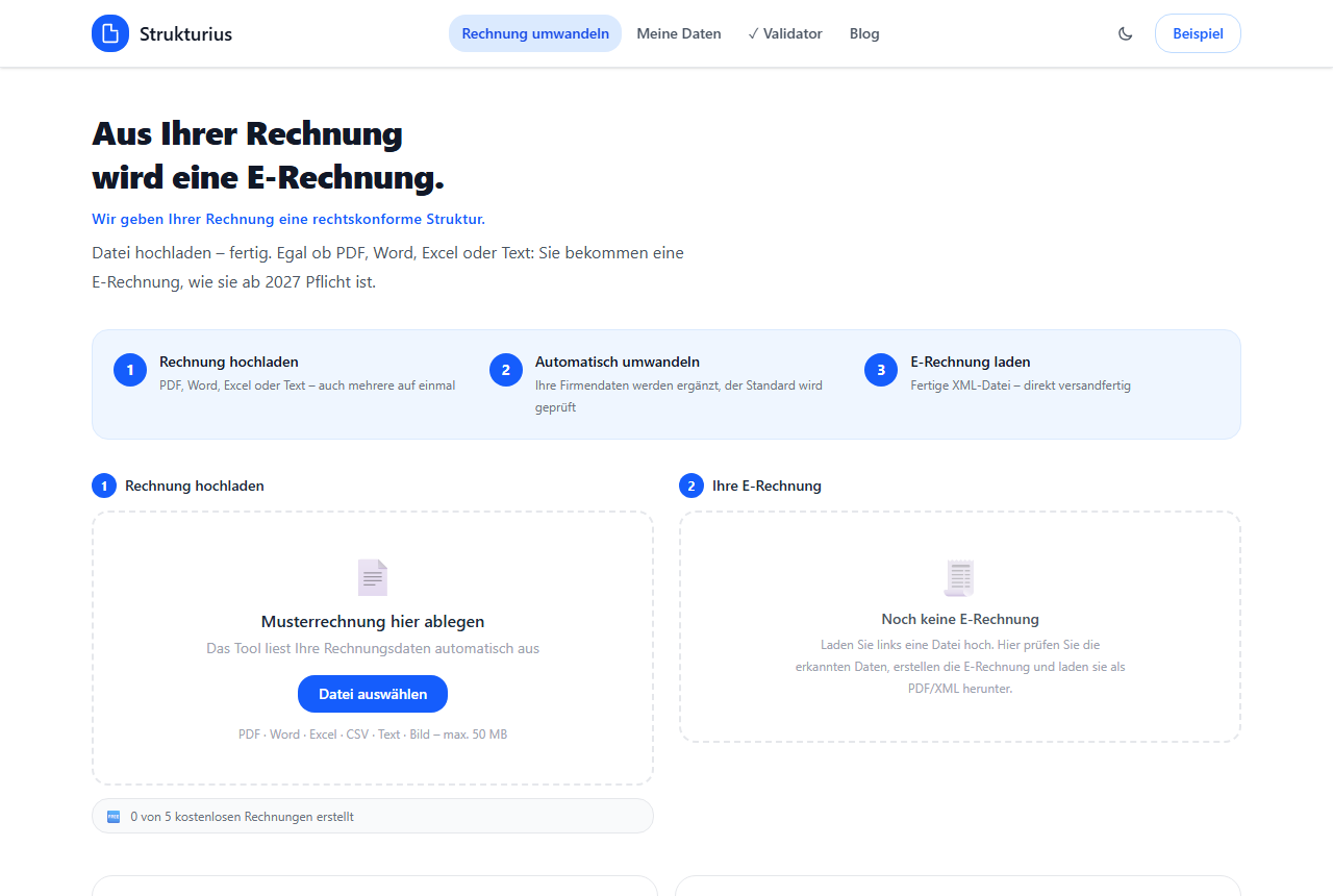 strukturius: E-Rechnungs-Web-App