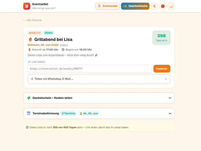 Eventzettel